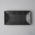 有田焼 黒マット 七寸長角皿 22.5cm 墨絵芙蓉手 Fukuju Studio1156