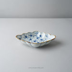 有田焼 染付 菊菱型向付 中鉢 18cm 花唐草 Fukusen Studio1156