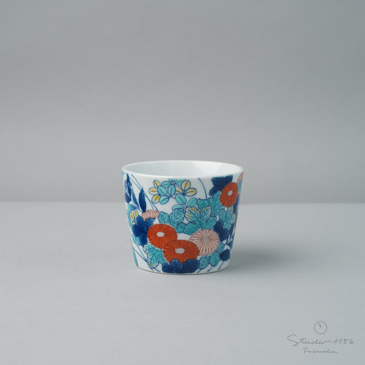 伊万里焼 色鍋島 そば猪口 菊紋 7.5cm/150ml