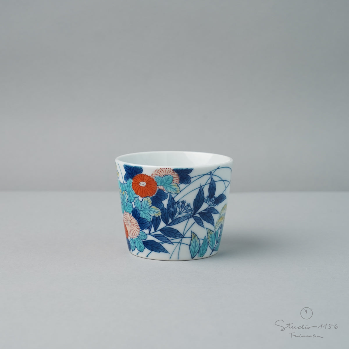 伊万里焼 色鍋島 そば猪口 菊紋 7.5cm/150ml