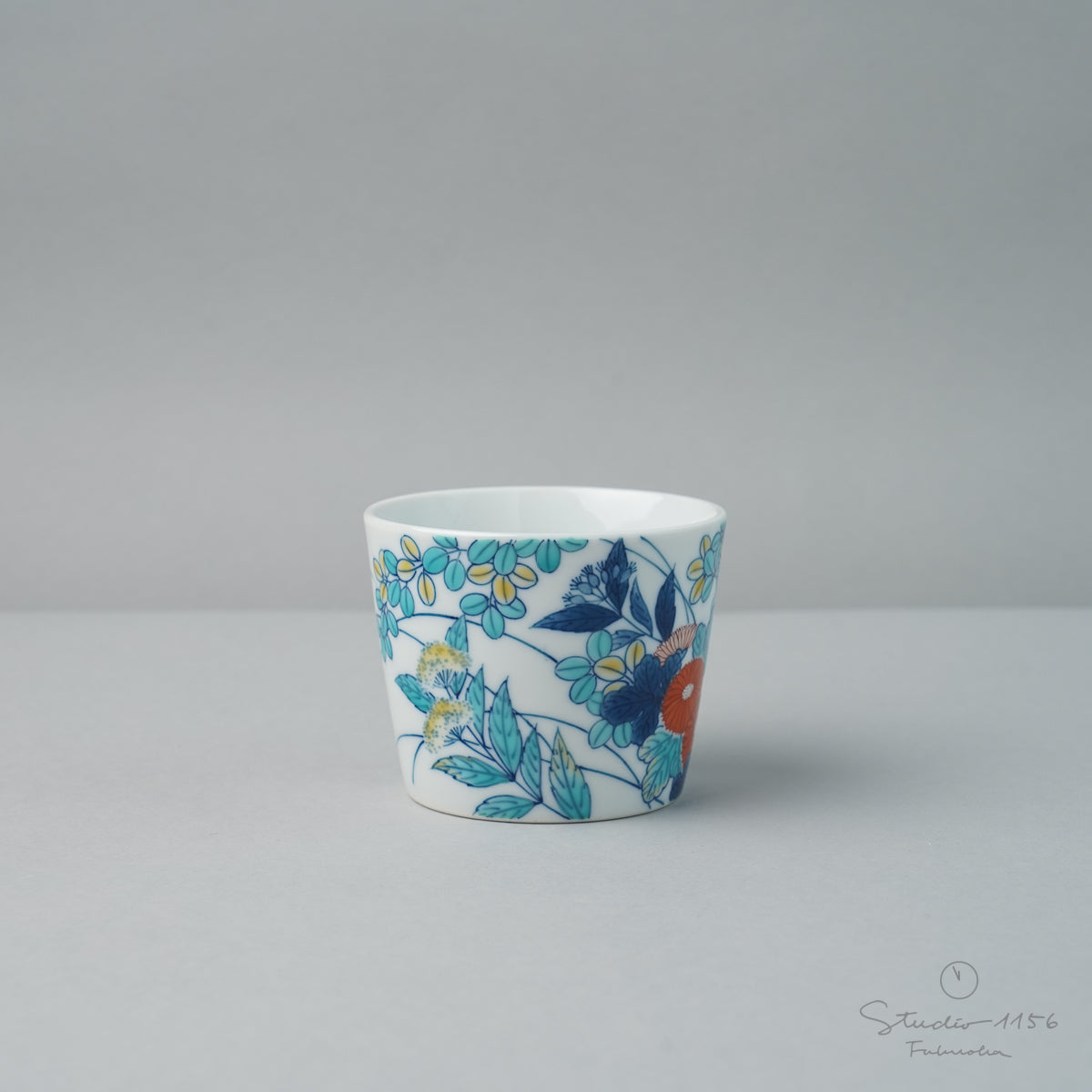 伊万里焼 色鍋島 そば猪口 菊紋 7.5cm/150ml