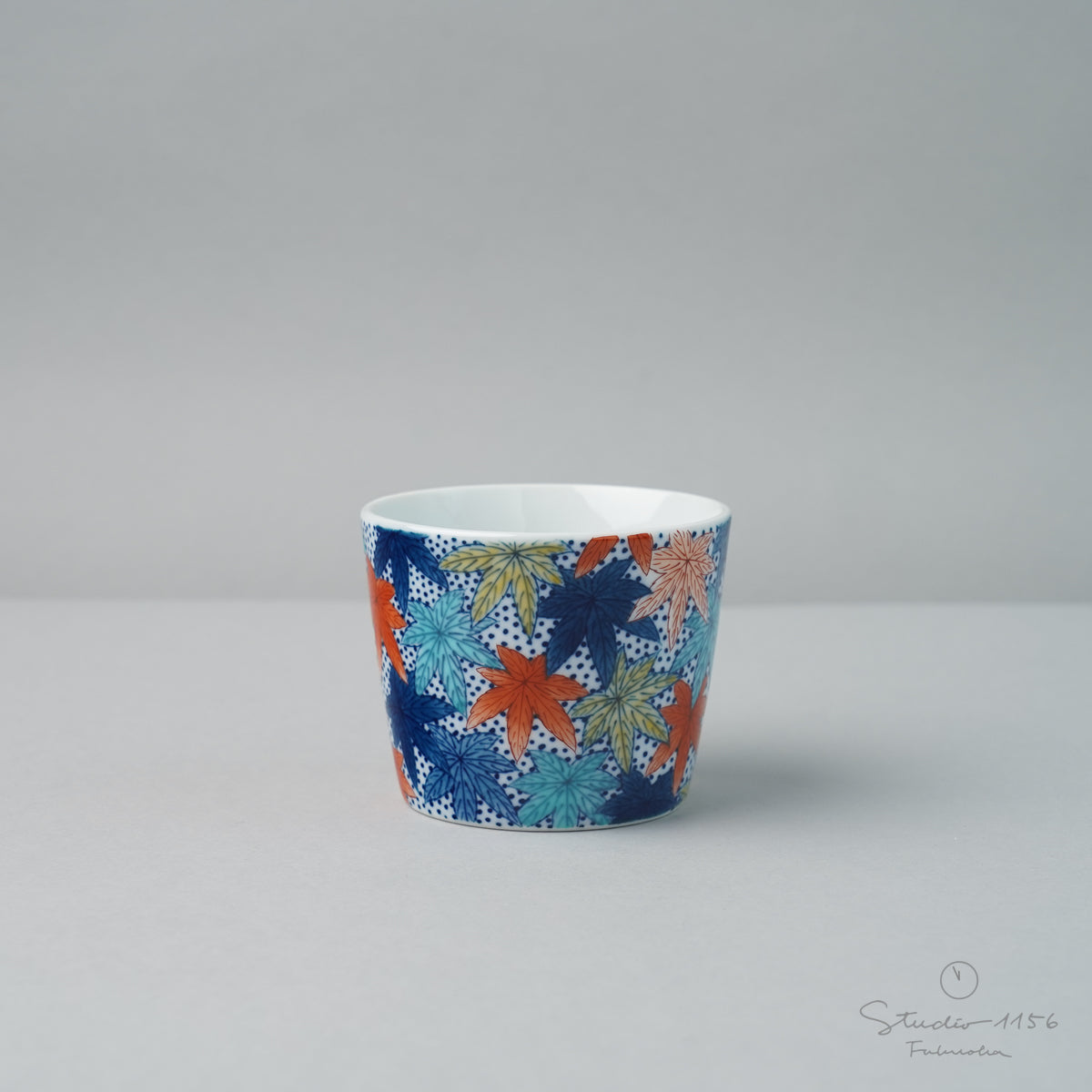 伊万里焼 色鍋島 そば猪口 点々紅葉紋 7.5cm/150ml Hataman Studio1156