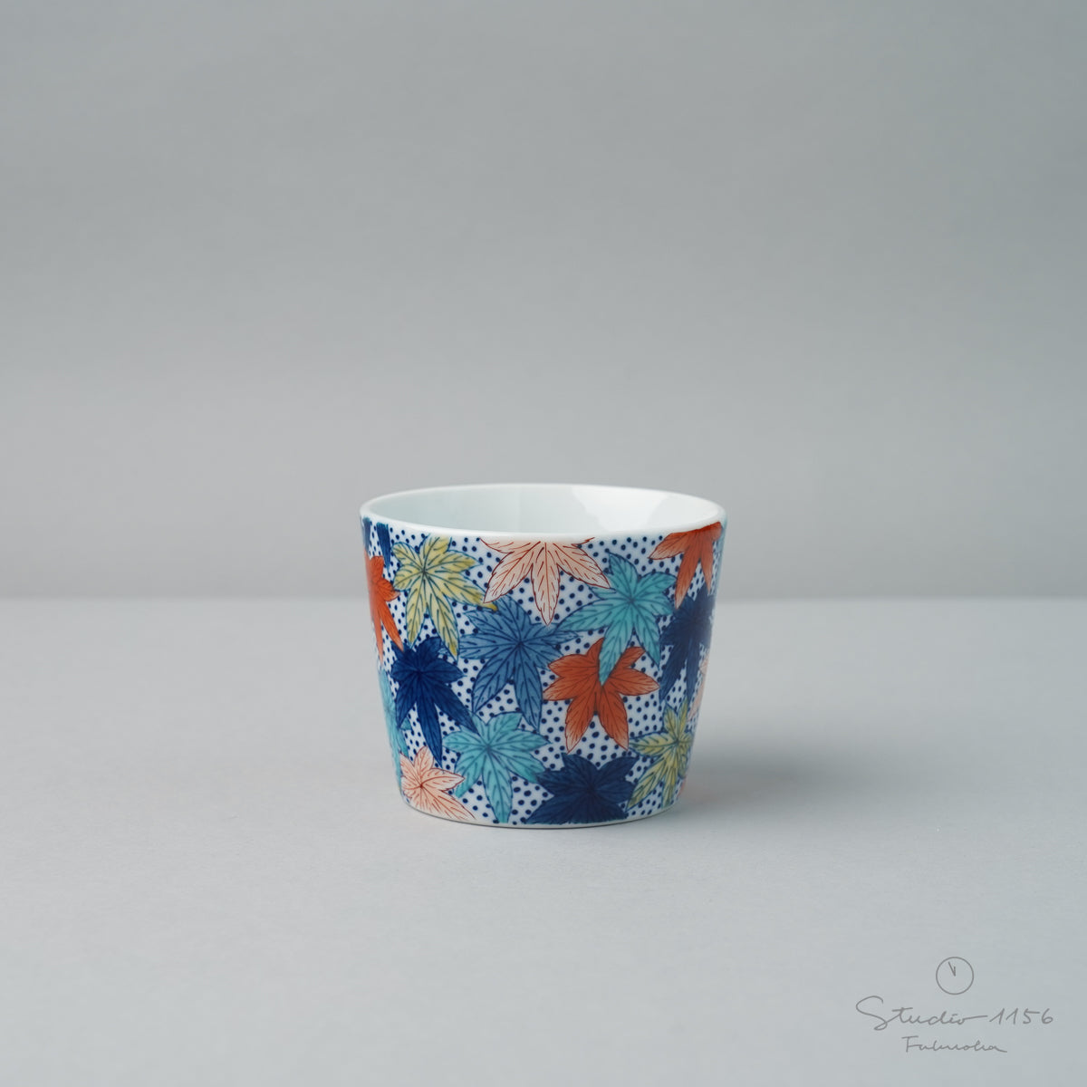 伊万里焼 色鍋島 そば猪口 点々紅葉紋 7.5cm/150ml Hataman Studio1156