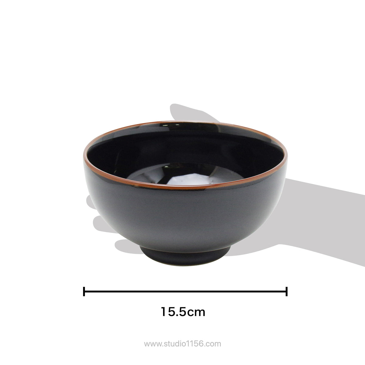 波佐見焼 五寸深めん丼 麺鉢 15.5cm/900ml 天目 Hakusan Studio1156