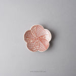有田焼 梅形小皿 9cm 銀彩祥瑞捻(桜色) Kouraku Studio1156