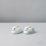 有田焼 干支置物 卯 7.5cm [オリジナル木台付] Kouraku Studio1156