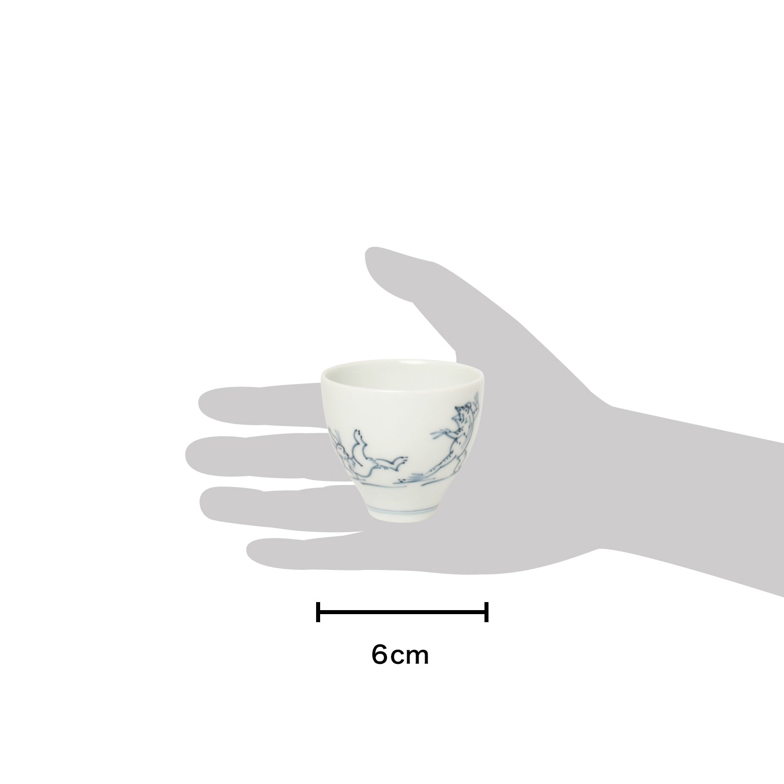 波佐見焼 高山寺 鳥獣人物戯画 ぐい呑み 60ml Korin ぐい呑み・お猪口 Studio1156