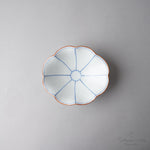 波佐見焼 菊型楕円浅鉢 14.5cm 間取紋(染付) Korin Studio1156