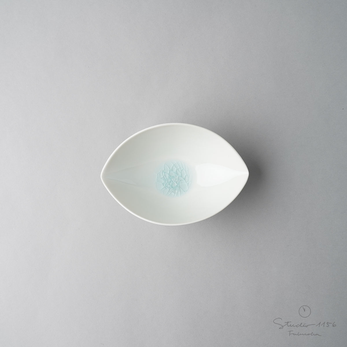 波佐見焼 ビードロ溜り すげ笠小付 小鉢 12.5cm 白ビードロ Korin Studio1156