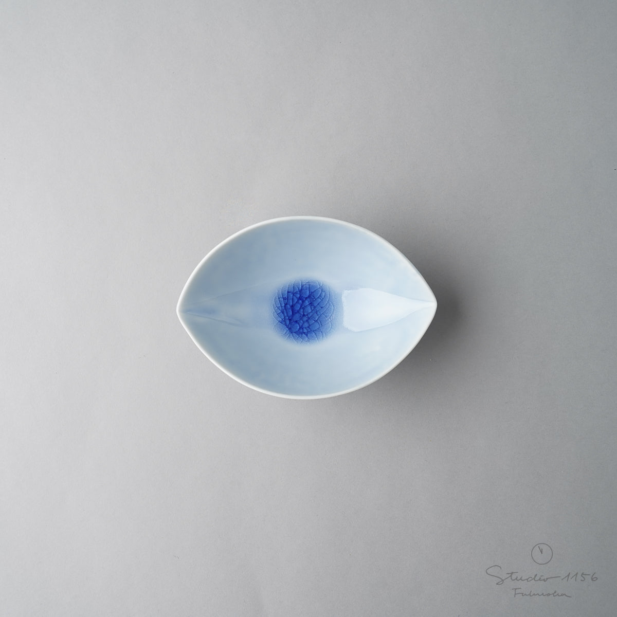 波佐見焼 ビードロ溜り すげ笠小付 小鉢 12.5cm 瑠璃ビードロ Korin Studio1156