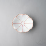 波佐見焼 菊型楕円浅鉢 14.5cm 間取紋(赤) Korin Studio1156