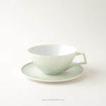 有田焼 [強化磁器] frame ティーカップ 200m AHJ 渕淡緑白泡 ARITA HASAMI JAPAN Studio1156