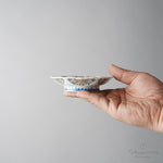 有田焼 色鍋島麻の葉地紋 桔梗縁小皿 11.5cm Kisen Studio1156