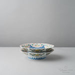 有田焼 色鍋島麻の葉地紋 桔梗縁 銘々皿 15.5cm Kisen Studio1156