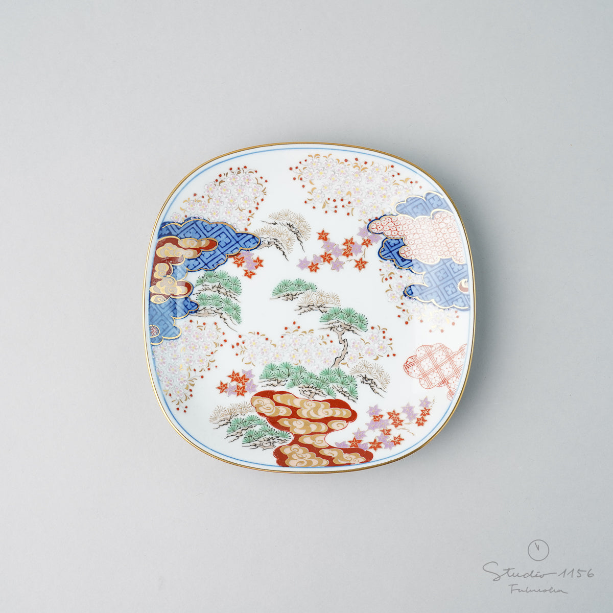 有田焼 春秋紋 銘々皿 15cm Kisen Studio1156