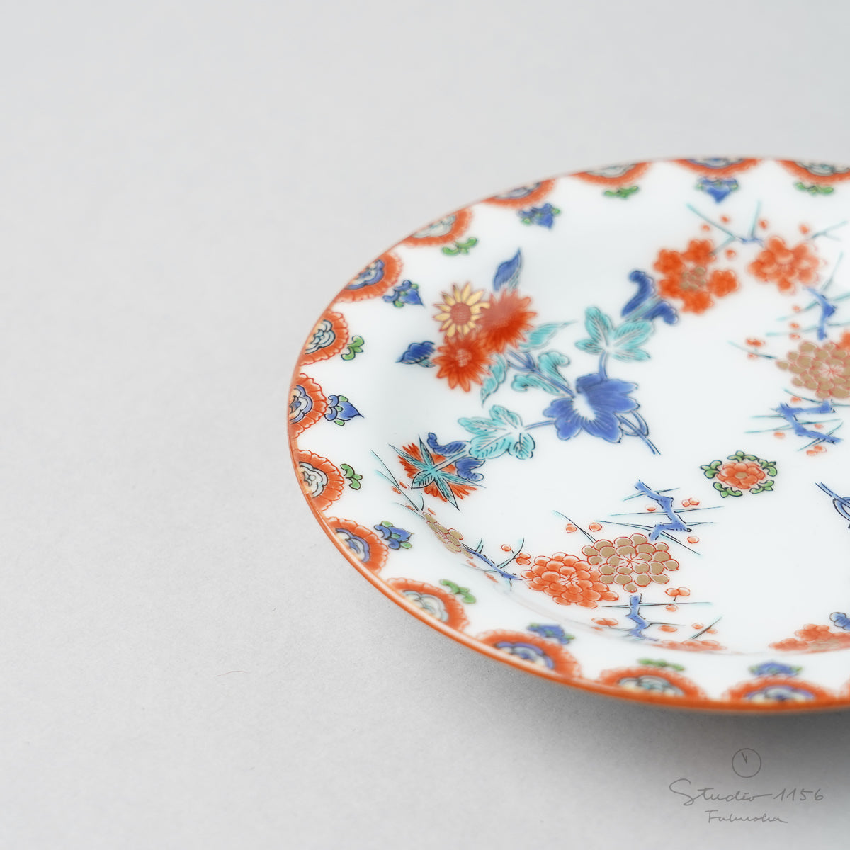 有田焼 色絵梅菊紋 小皿 10.5cm Kisen Studio1156