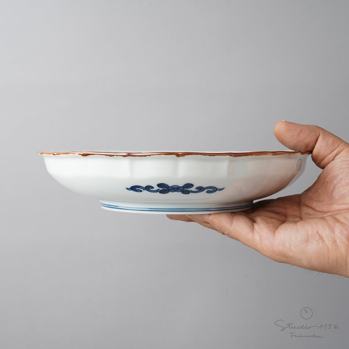 有田焼 染付 平戸祥瑞 桔梗縁七寸鉢 22cm Kisen Studio1156