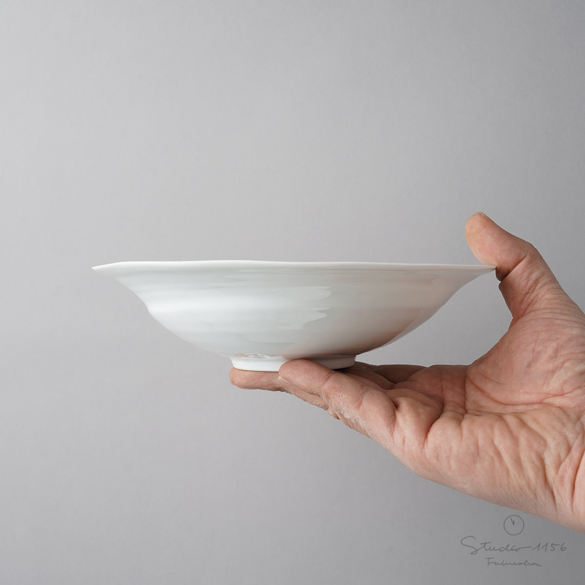 波佐見焼 白磁 薄手中鉢 19cm Koushun Studio1156