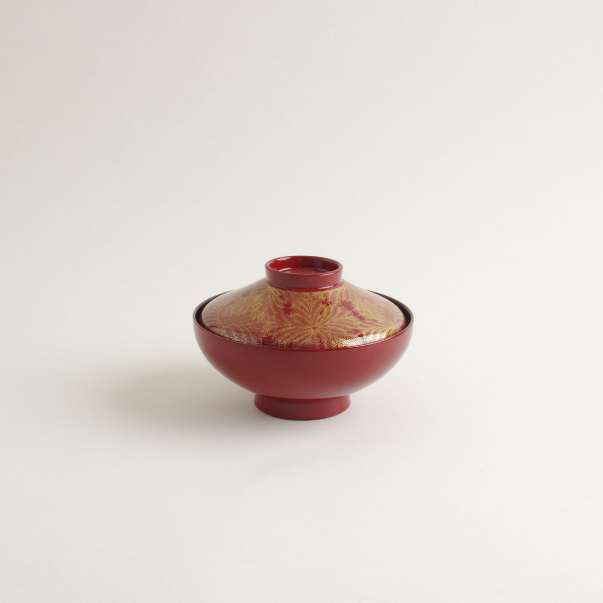 越前漆器 金羊歯絵 富士型椀 12cm/300ml [食洗機対応] 朱内黒 Echizen Studio1156