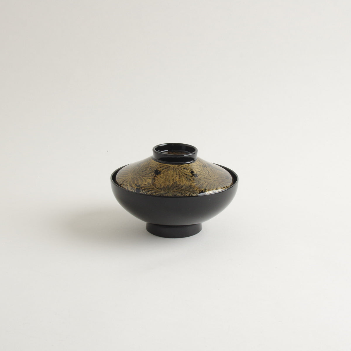 越前漆器 金羊歯絵 富士型椀 12cm/300ml [食洗機対応] 黒内黒 Echizen Studio1156