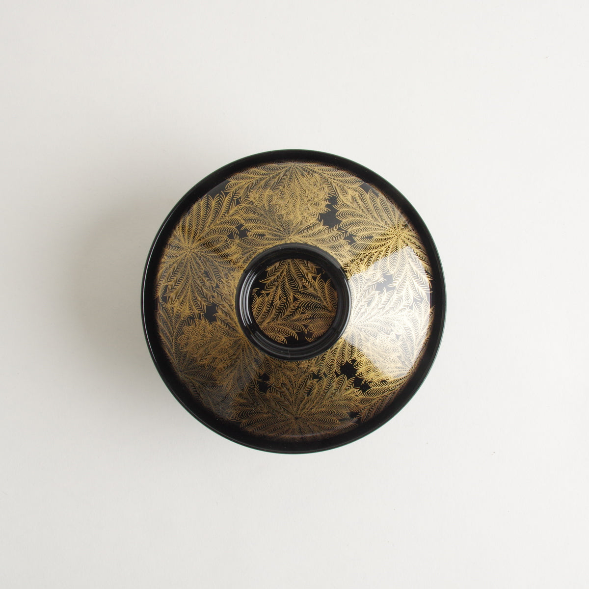 [食洗機対応] 金羊歯絵 黒 富士型椀 12cm Echizen 色と絵柄 数量割引 Studio1156