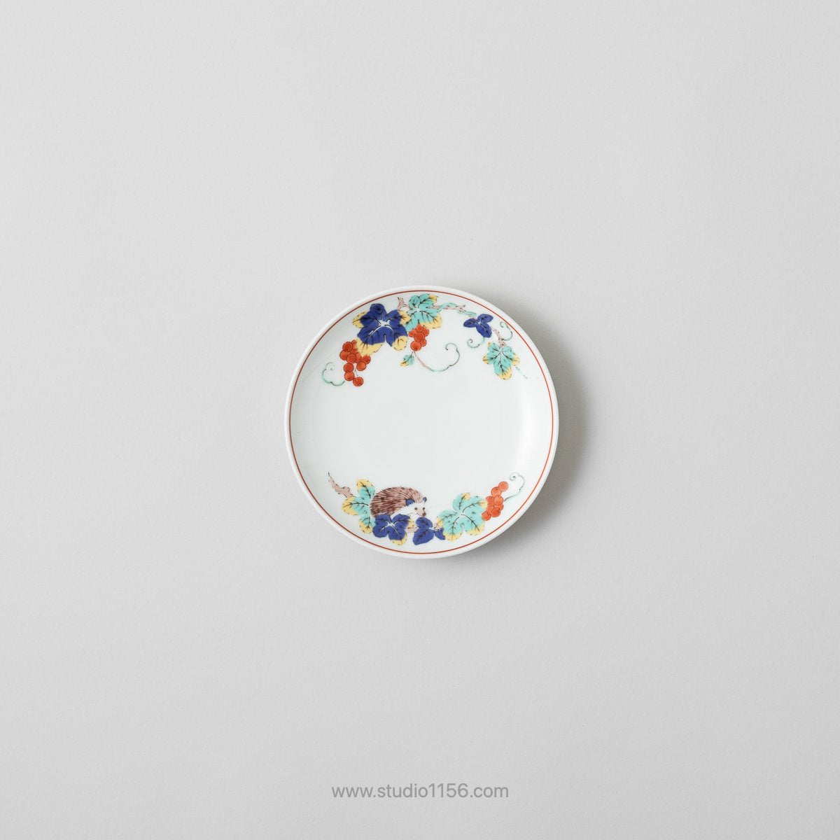 波佐見焼 BARBAR 色絵 小皿 10.5cm ピグミーヘッジホッグ(IRE-12) Maruhiro Studio1156