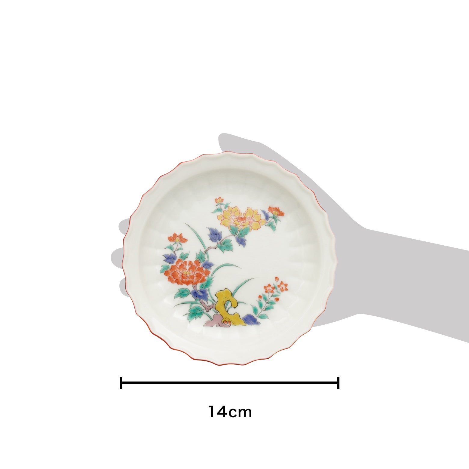 有田焼 柿右エ門写 4.5寸中華皿(錦岩牡丹) 14cm Ojiyama 小皿・取り皿 10-14.9cm Studio1156