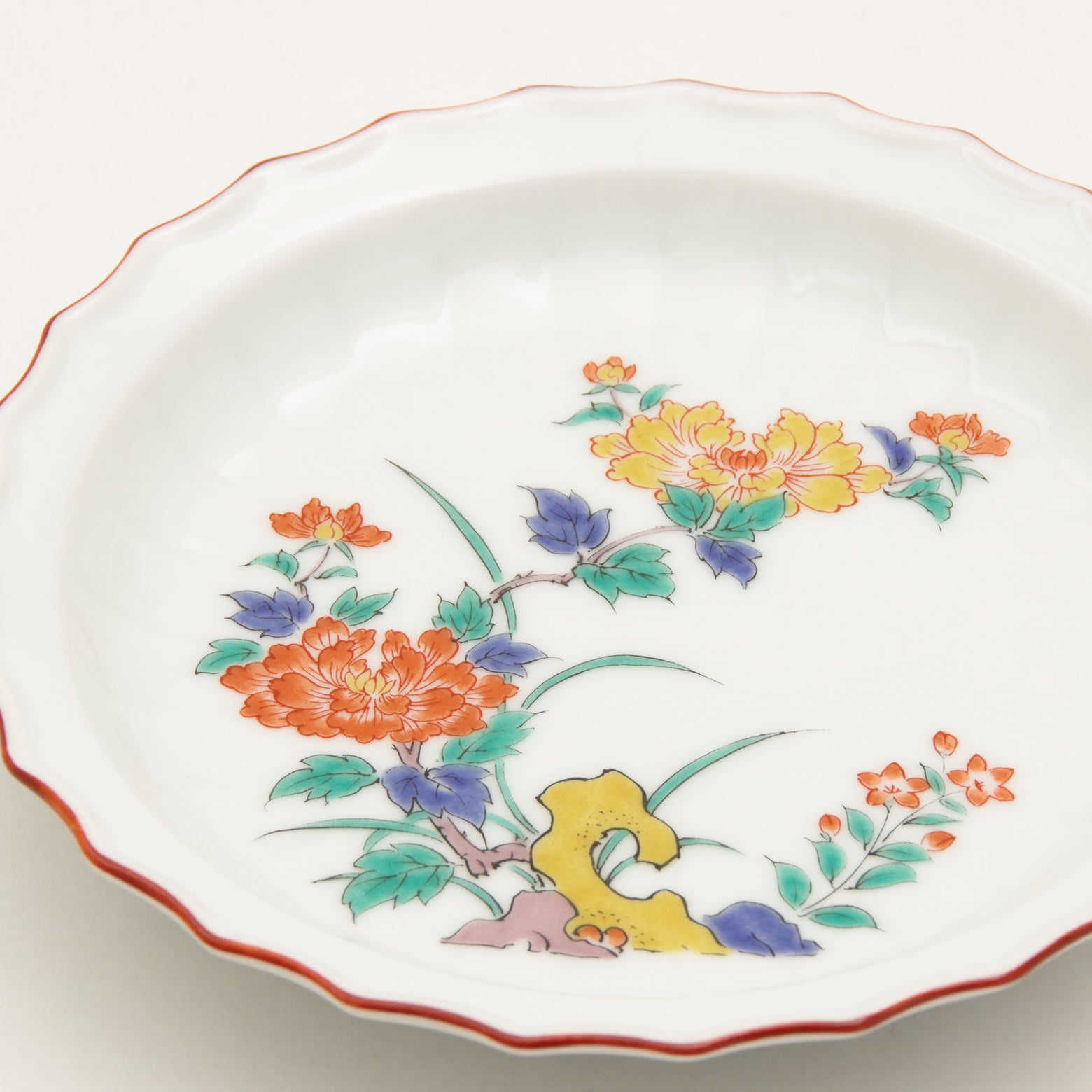 有田焼 柿右エ門写 4.5寸中華皿(錦岩牡丹) 14cm Ojiyama 小皿・取り皿 10-14.9cm Studio1156