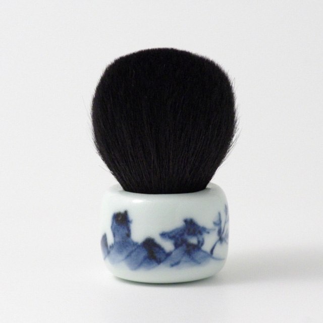 オリジナル商品 染付山水 化粧筆 7.6cm QUSAVI Studio1156