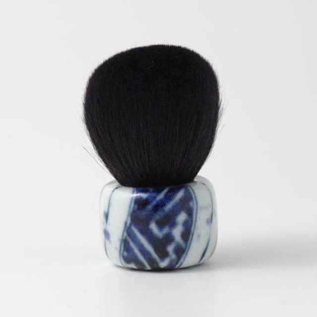 オリジナル商品 染付捻り紋 化粧筆 7.6cm QUSAVI Studio1156