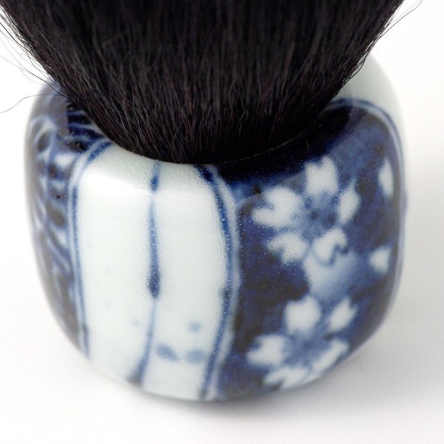 オリジナル商品 染付捻り紋 化粧筆 7.6cm QUSAVI Title  Studio1156