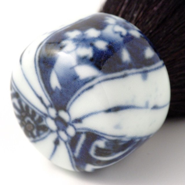 オリジナル商品 染付捻り紋 化粧筆 7.6cm QUSAVI Title  Studio1156