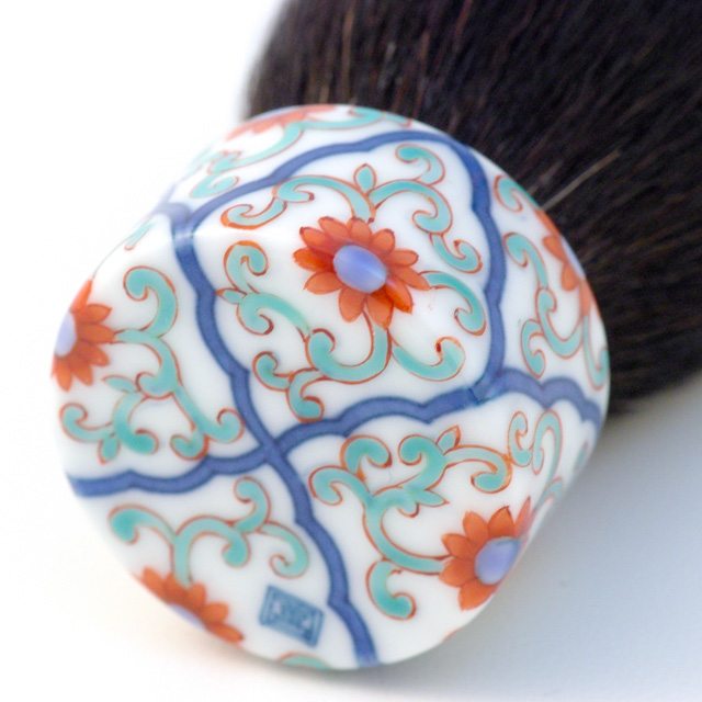 オリジナル商品 更紗唐花文 化粧筆 6.5cm QUSAVI Studio1156