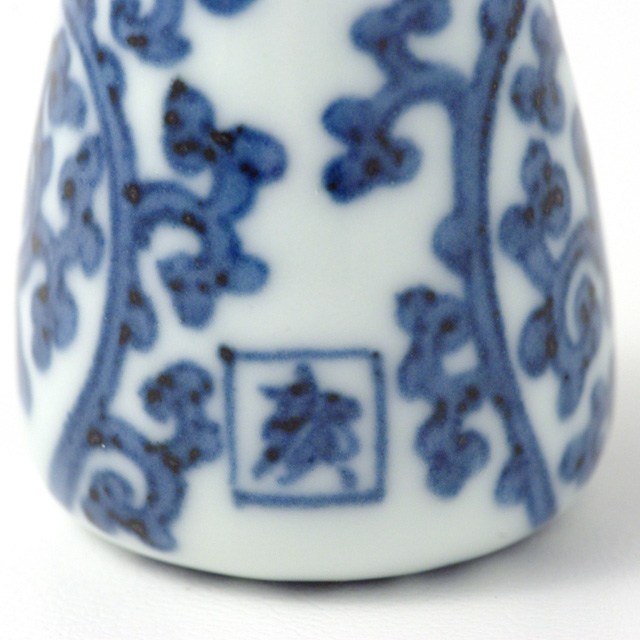 オリジナル商品 染付間取唐草 シェービング筆 13.4cm QUSAVI Title  Studio1156