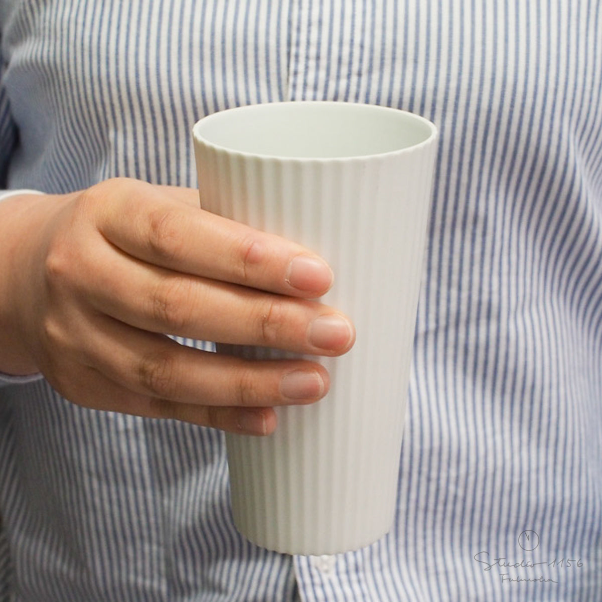 有田焼 白磁ブラスト 鎬 タンブラー (L) 410ml 李荘窯の通販