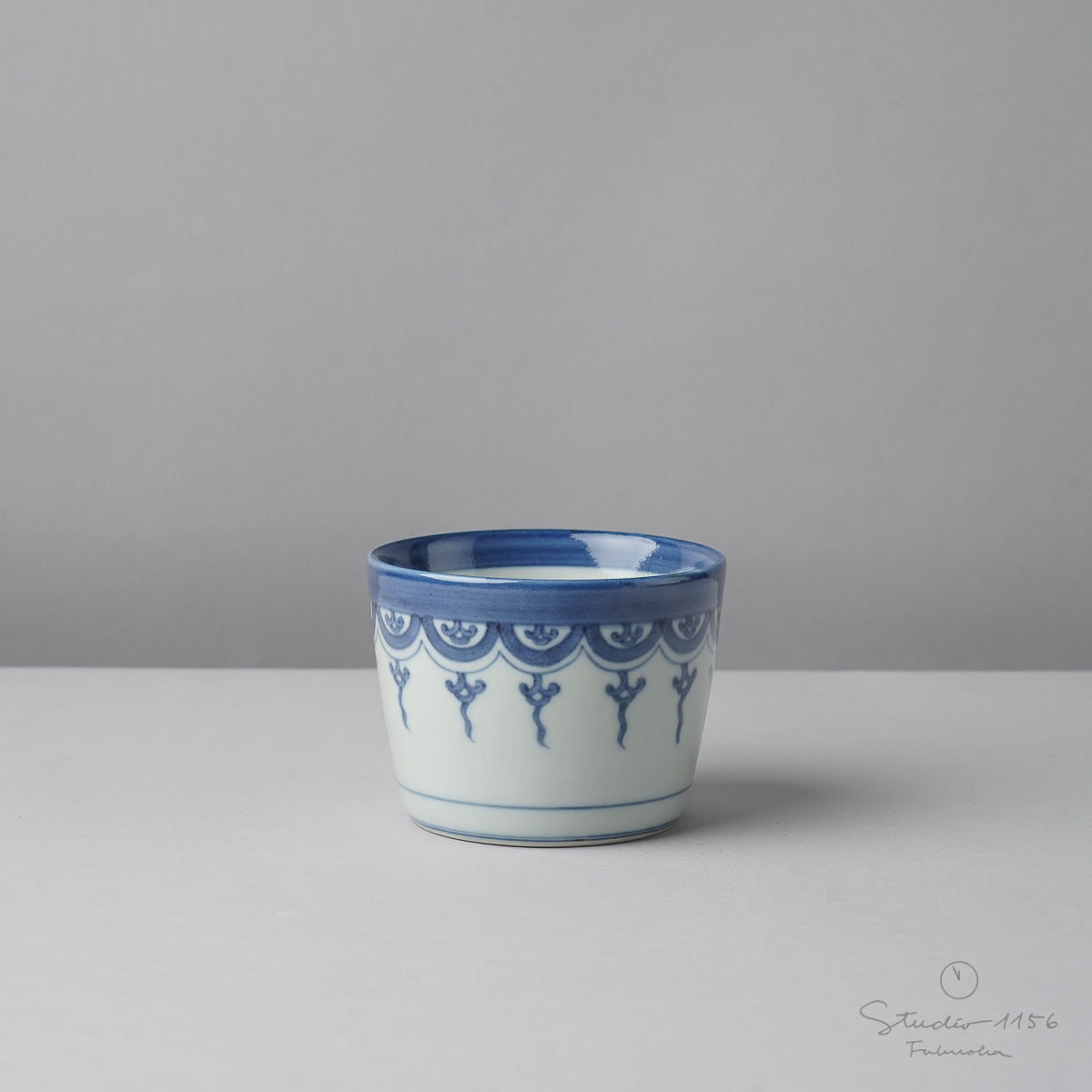 有田焼 染付 瓔珞紋 そば猪口(大) 220ml Riso Studio1156