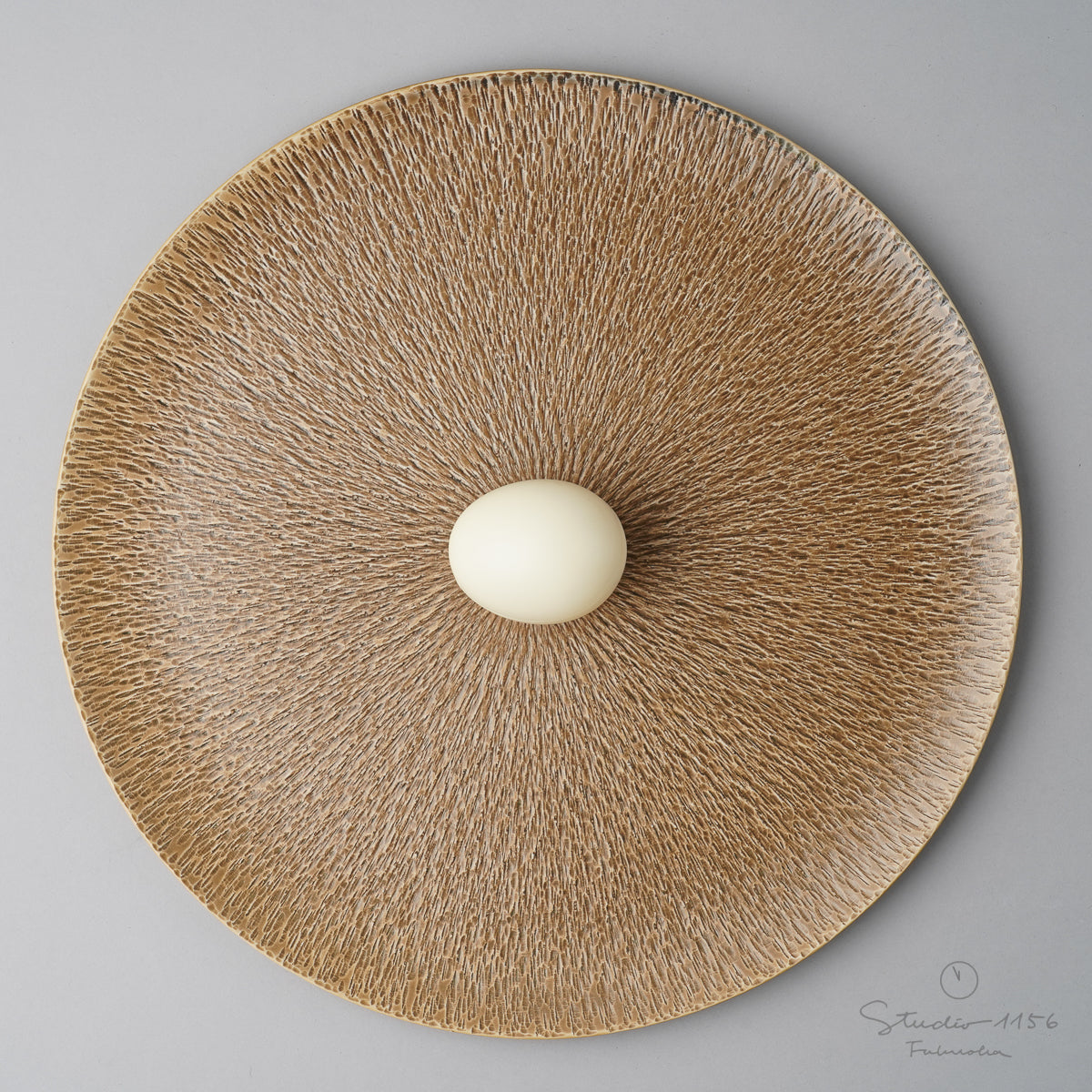 有田焼 飛鉋 フラットプレート(XL) 29.5cm [強化磁器] 茶錆 Riso Studio1156