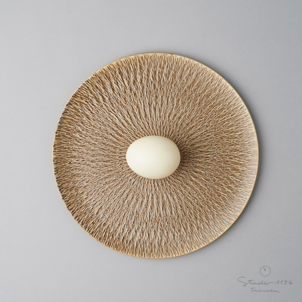 有田焼 飛鉋 フラットプレート(M) 21cm [強化磁器] 茶錆 Riso Studio1156