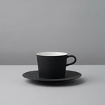 有田焼 飛鉋 コーヒーカップソーサー 180ml [強化磁器] 黒墨 Riso Studio1156