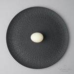 有田焼 飛鉋 フラットプレート(L) 27cm [強化磁器] 黒墨 Riso Studio1156
