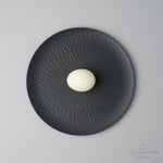 有田焼 飛鉋 フラットプレート(M) 21cm [強化磁器] 黒墨 Riso Studio1156