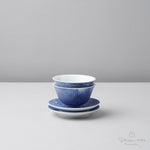 有田焼 コスモ 鎬茶器揃 平急須と台皿付仙茶碗 Riso Studio1156