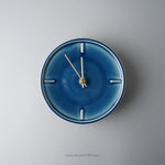 美濃焼 GLAZED CLOCK 陶器時計 壁掛け時計 電池&フック付 ペールブルー(P-12) SUGY Studio1156