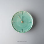 美濃焼 GLAZED CLOCK 陶器時計 壁掛け時計 電池&フック付 ペールグリーン(P-13) SUGY Studio1156