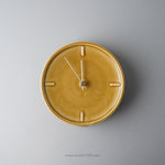 美濃焼 GLAZED CLOCK 陶器時計 壁掛け時計 電池&フック付 ペールイエロー(P-14) SUGY Studio1156