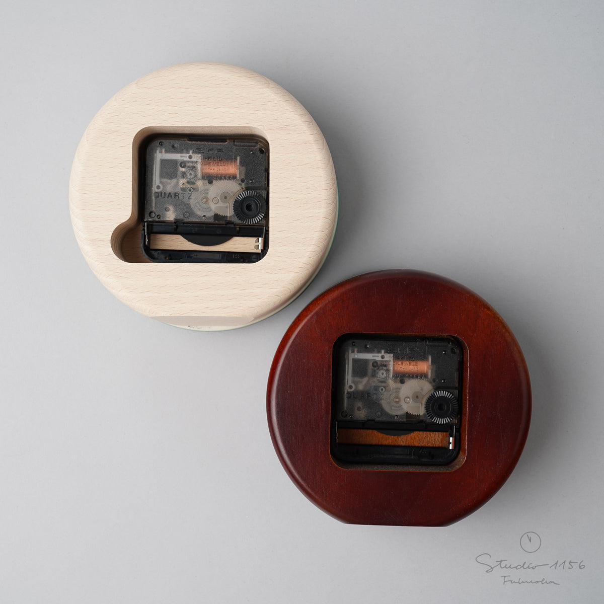 美濃焼 TILE WOOD CLOCK 陶器時計 置き時計 電池付