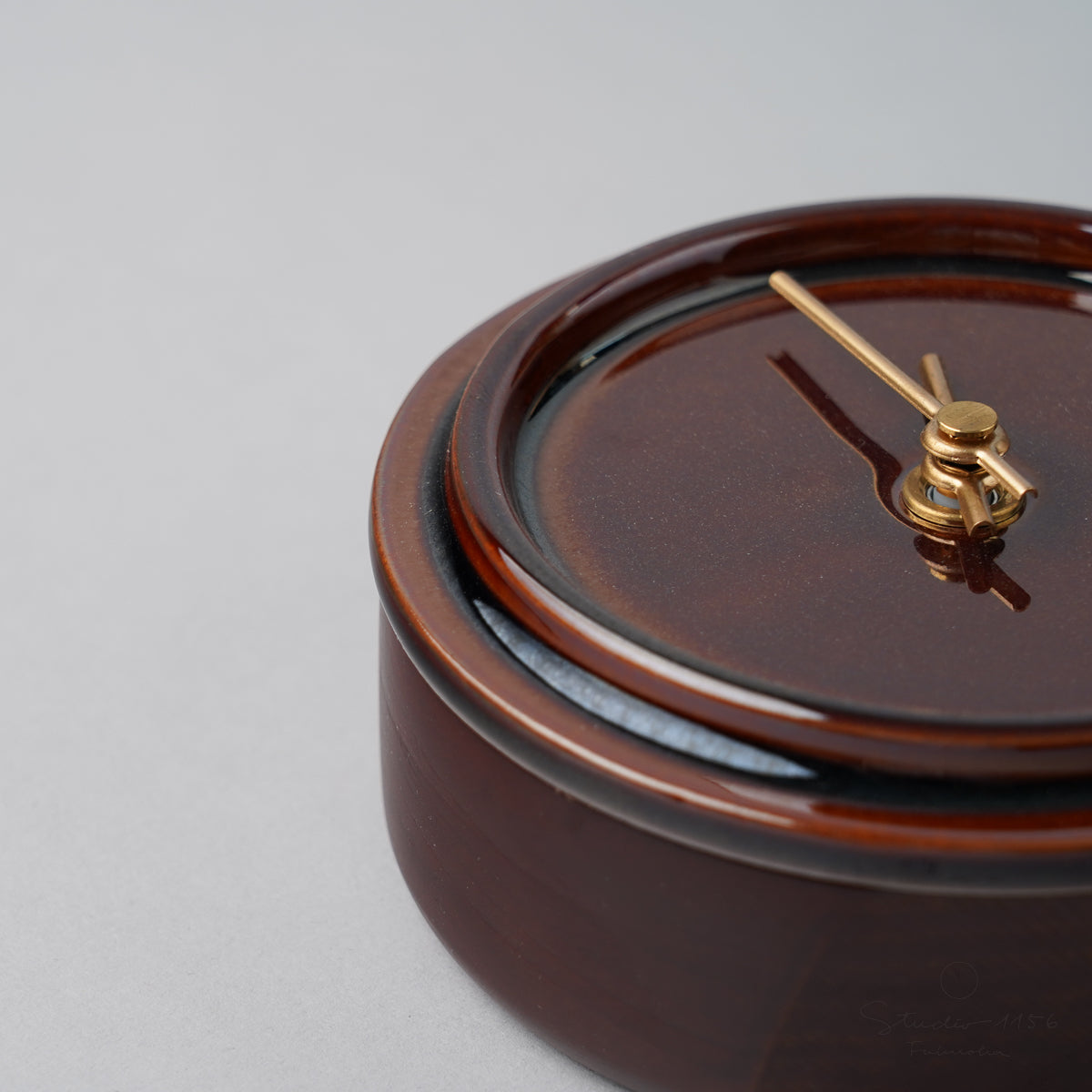 美濃焼 TILE WOOD CLOCK 陶器時計 置き時計 電池付