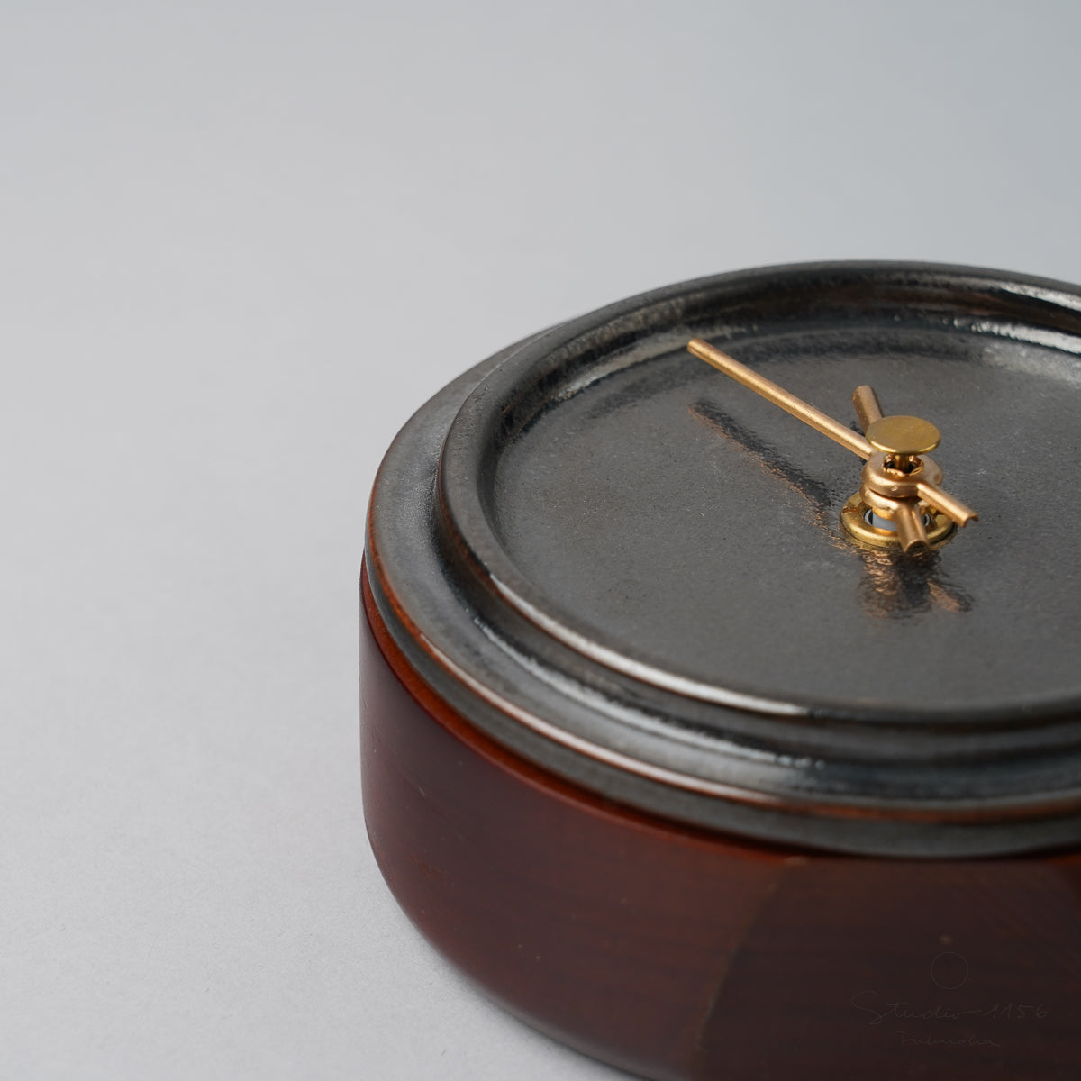 美濃焼 TILE WOOD CLOCK 陶器時計 置き時計 電池付