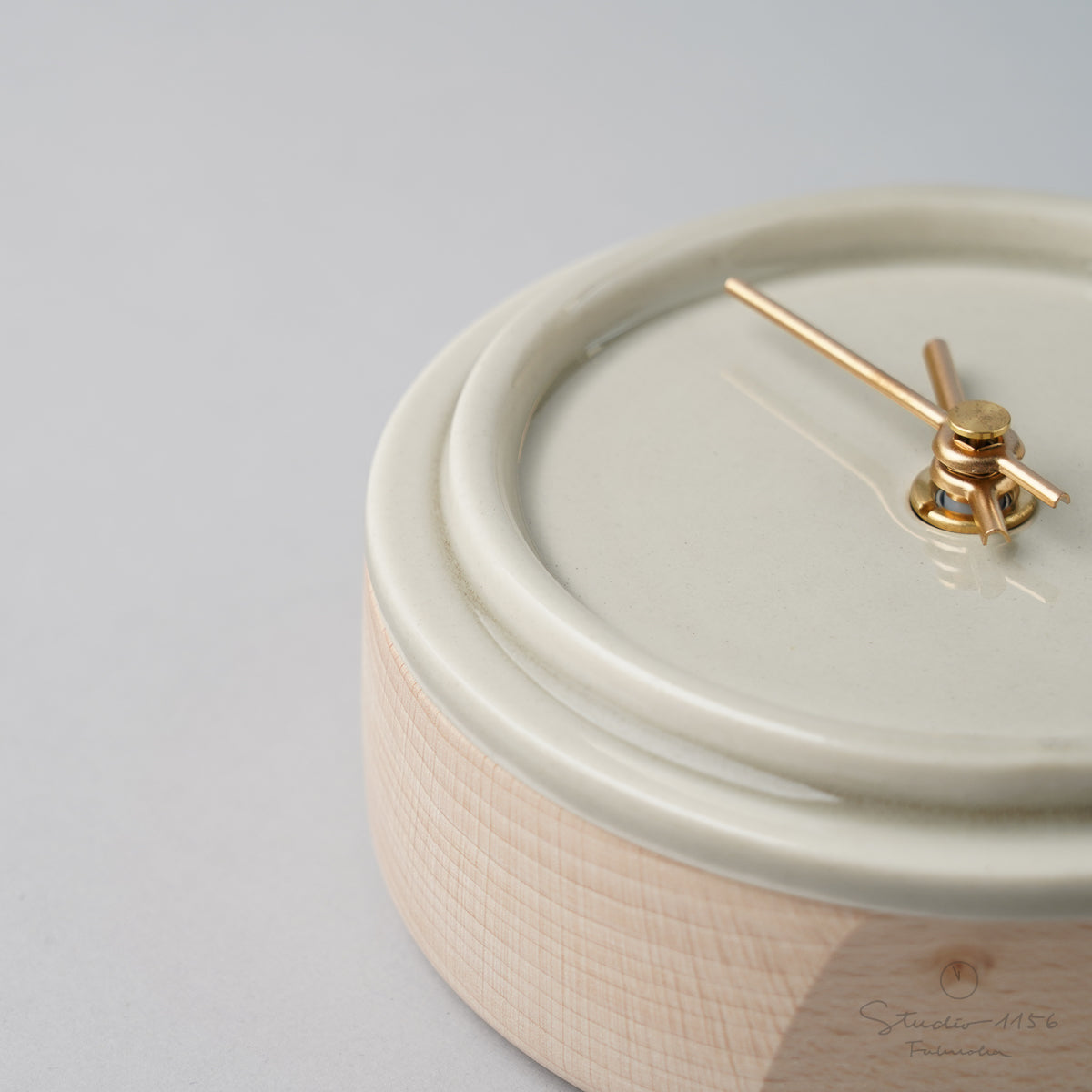 美濃焼 TILE WOOD CLOCK 陶器時計 置き時計 電池付