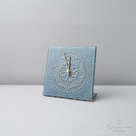 美濃焼 LACE TILE CLOCK 陶器時計 置き時計 電池付 ブルー(LTC-3) SUGY Studio1156